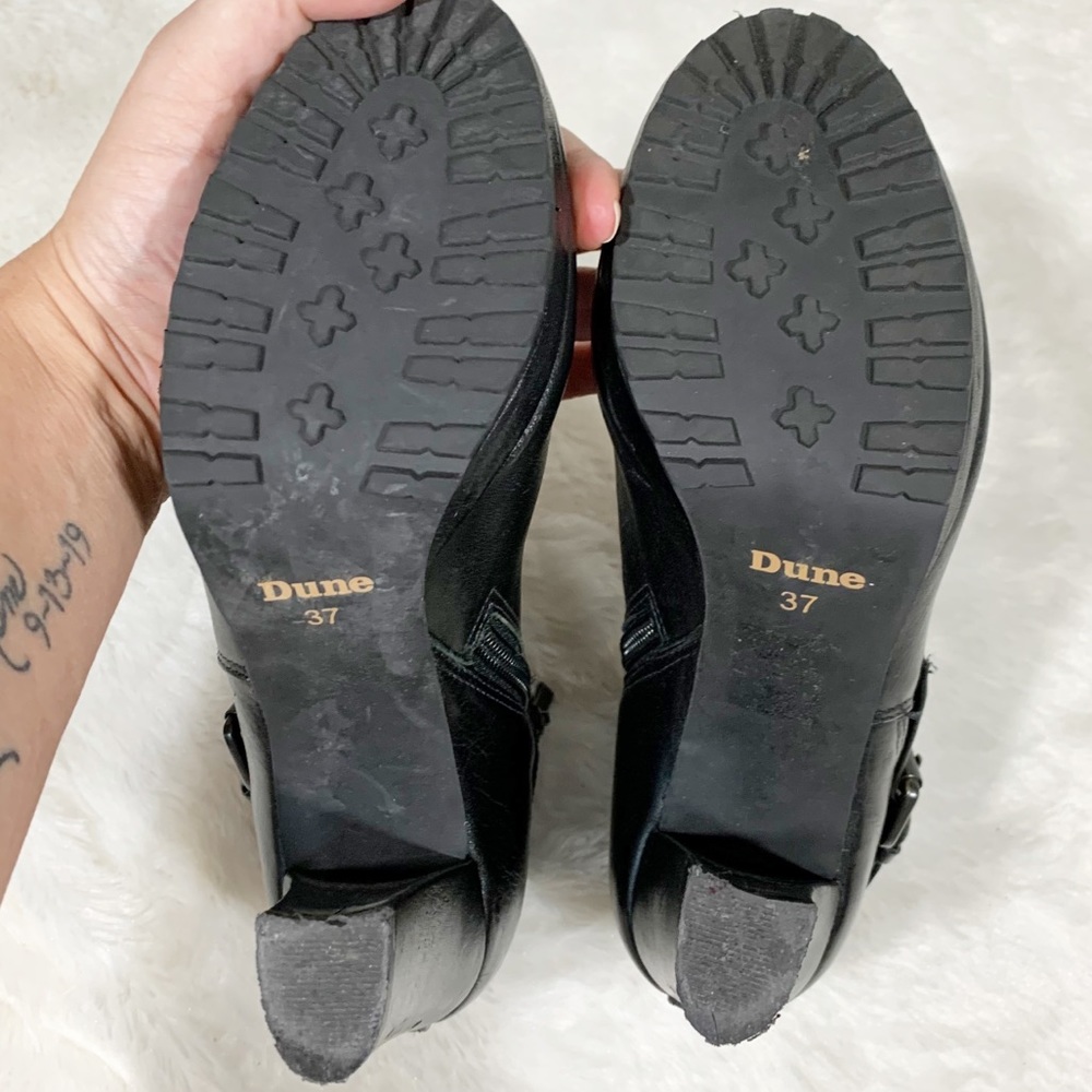 Dune London Lug Sole Leather Belted Ankle Booties - Picture 7 of 8